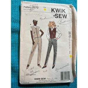 Kwik Sew pattern 2570 fitted pants vest 1980s